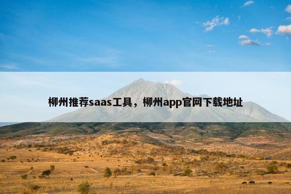 柳州推荐saas工具，柳州app官网下载地址