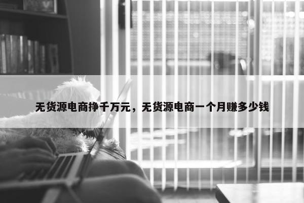 无货源电商挣千万元，无货源电商一个月赚多少钱