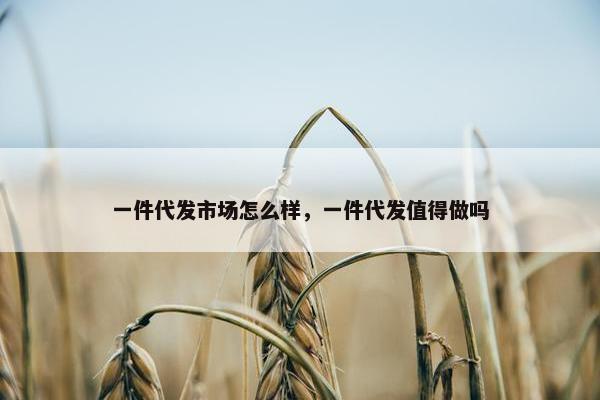 一件代发市场怎么样，一件代发值得做吗