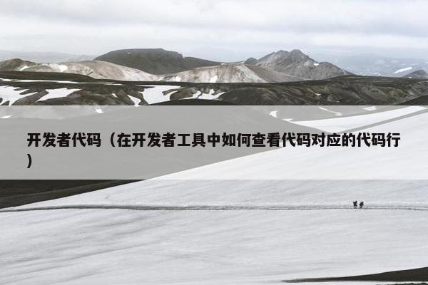 开发者代码（在开发者工具中如何查看代码对应的代码行）