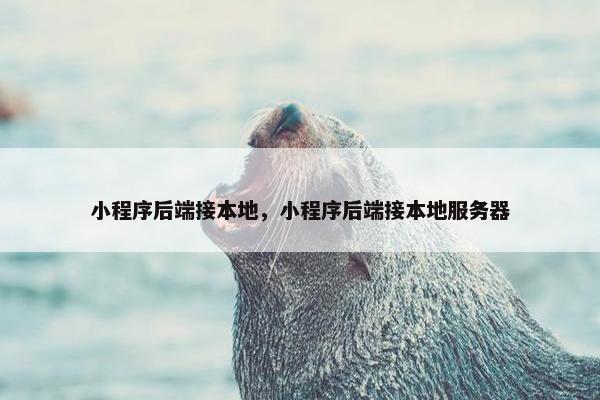 小程序后端接本地，小程序后端接本地服务器