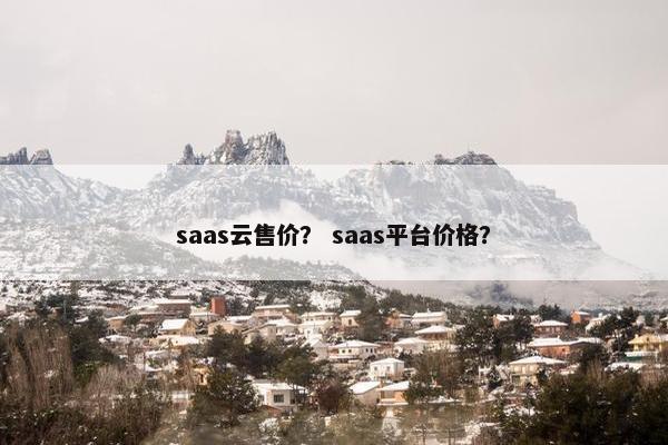 saas云售价？ saas平台价格？
