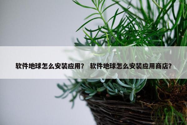 软件地球怎么安装应用？ 软件地球怎么安装应用商店？