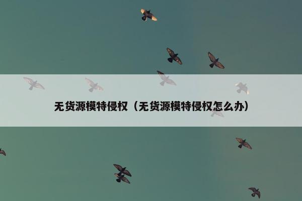 无货源模特侵权（无货源模特侵权怎么办）