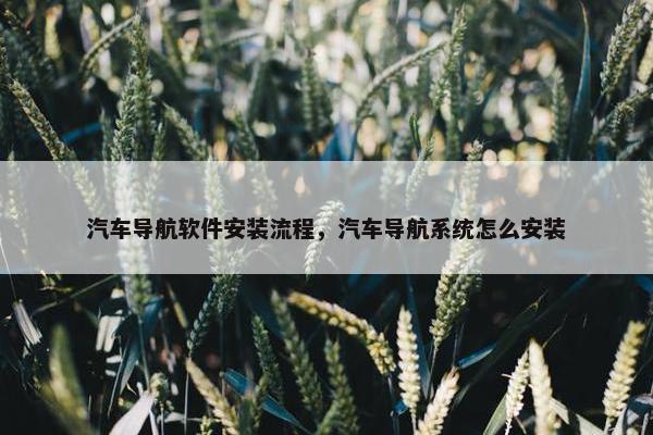 汽车导航软件安装流程，汽车导航系统怎么安装