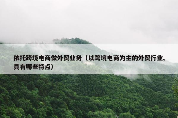 依托跨境电商做外贸业务（以跨境电商为主的外贸行业,具有哪些特点）