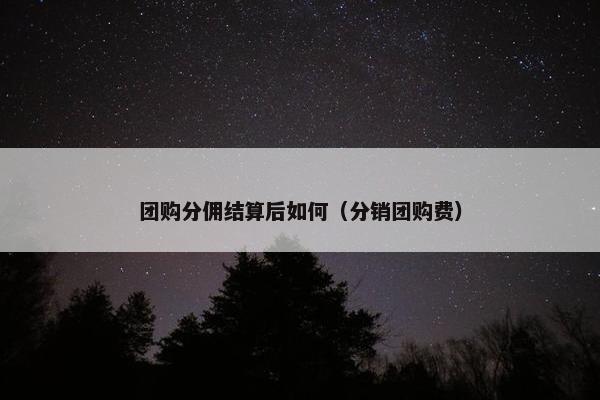 团购分佣结算后如何（分销团购费）