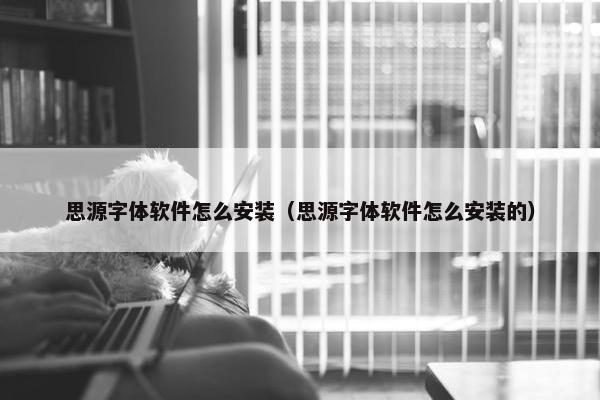 思源字体软件怎么安装（思源字体软件怎么安装的）