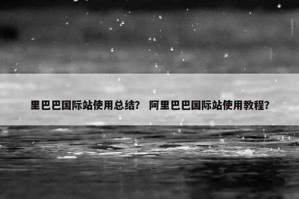里巴巴国际站使用总结？ 阿里巴巴国际站使用教程？