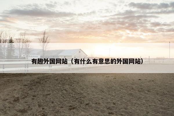 有趣外国网站（有什么有意思的外国网站）