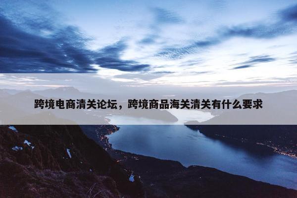 跨境电商清关论坛，跨境商品海关清关有什么要求