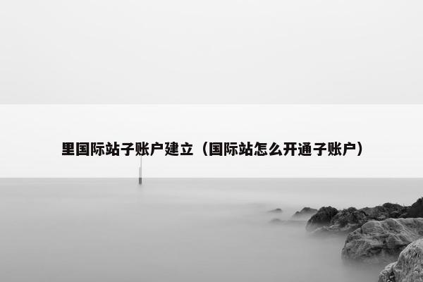 里国际站子账户建立（国际站怎么开通子账户）