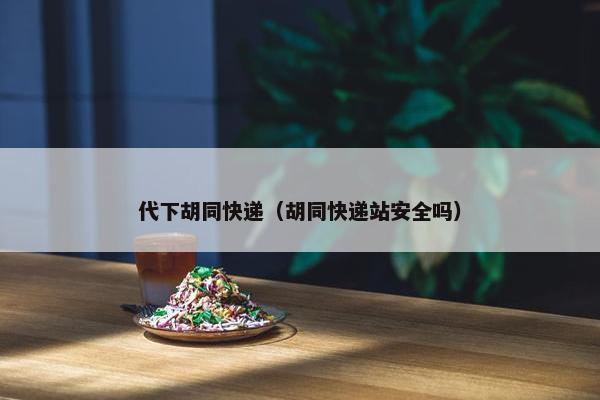 代下胡同快递（胡同快递站安全吗）