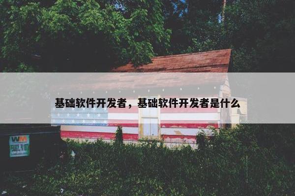 基础软件开发者，基础软件开发者是什么