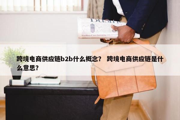 跨境电商供应链b2b什么概念？ 跨境电商供应链是什么意思？