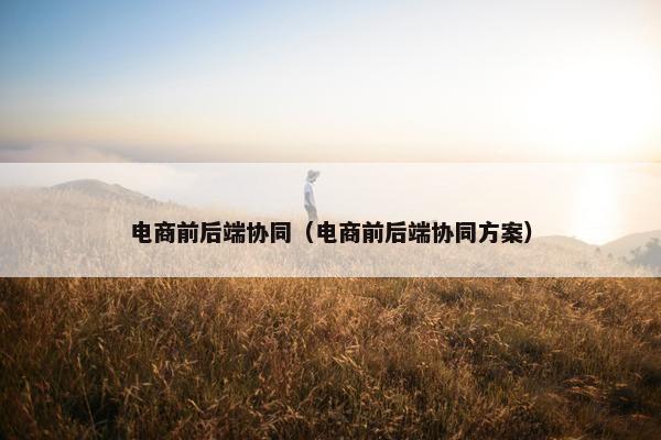 电商前后端协同（电商前后端协同方案）