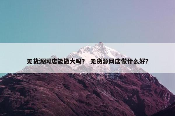 无货源网店能做大吗？ 无货源网店做什么好？