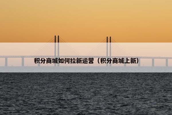 积分商城如何拉新运营（积分商城上新）