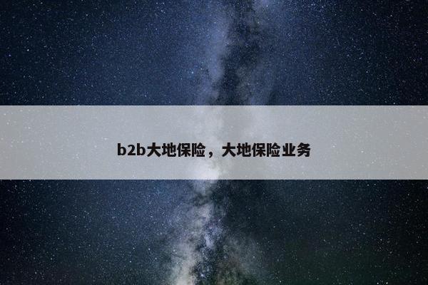b2b大地保险，大地保险业务