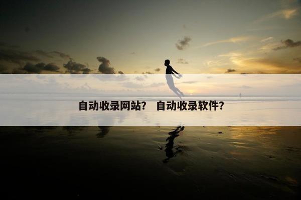 自动收录网站？ 自动收录软件？