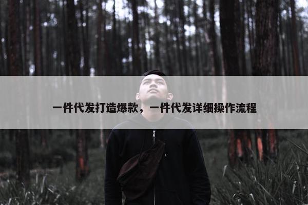 一件代发打造爆款，一件代发详细操作流程