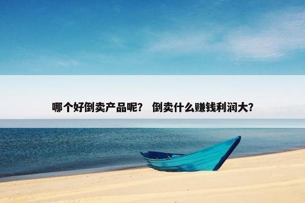 哪个好倒卖产品呢？ 倒卖什么赚钱利润大？