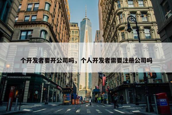 个开发者要开公司吗，个人开发者需要注册公司吗