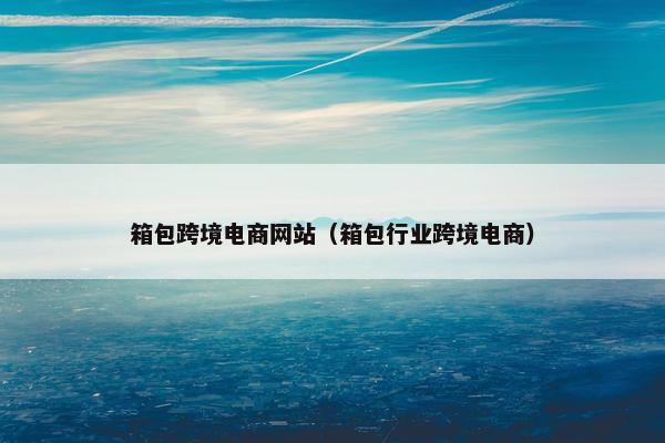 箱包跨境电商网站（箱包行业跨境电商）
