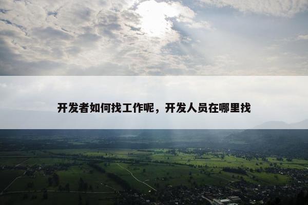 开发者如何找工作呢，开发人员在哪里找