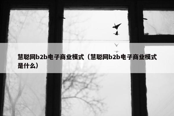 慧聪网b2b电子商业模式（慧聪网b2b电子商业模式是什么）