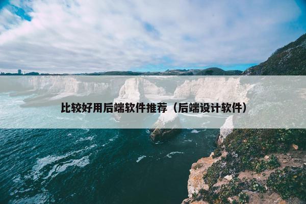 比较好用后端软件推荐（后端设计软件）