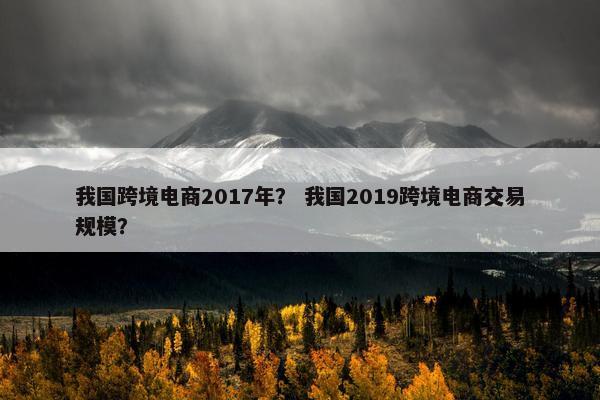 我国跨境电商2017年？ 我国2019跨境电商交易规模？