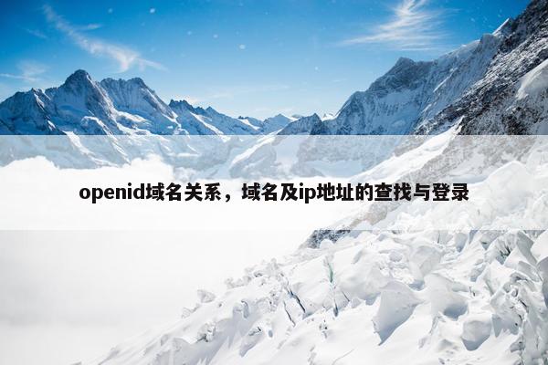openid域名关系，域名及ip地址的查找与登录