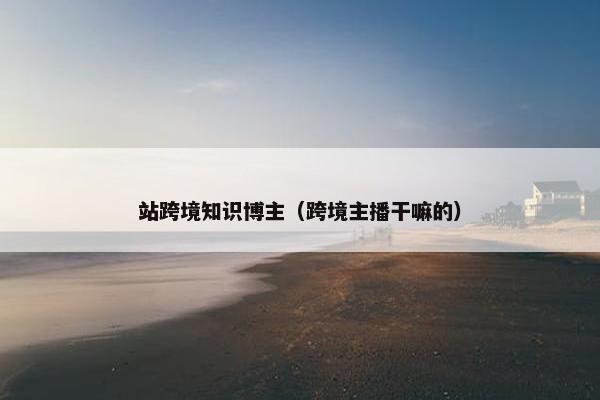 站跨境知识博主（跨境主播干嘛的）
