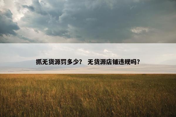 抓无货源罚多少？ 无货源店铺违规吗？
