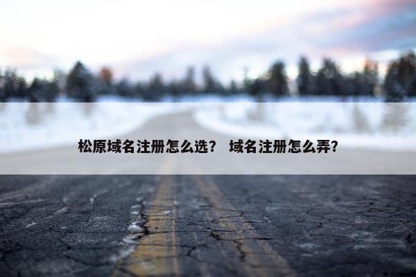 松原域名注册怎么选？ 域名注册怎么弄？