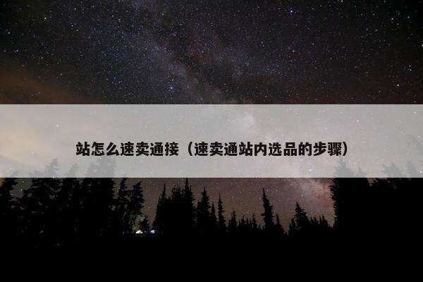 站怎么速卖通接（速卖通站内选品的步骤）