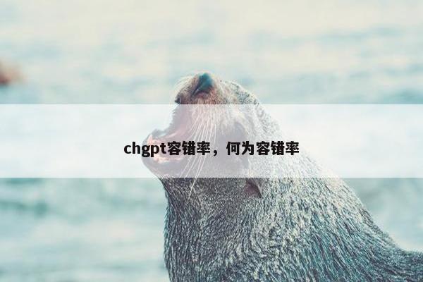 chgpt容错率，何为容错率