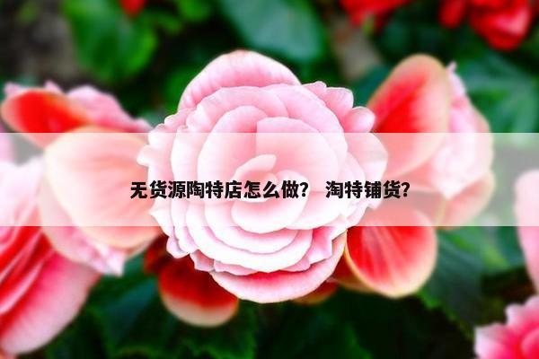 无货源陶特店怎么做？ 淘特铺货？