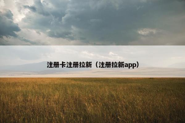 注册卡注册拉新（注册拉新app）