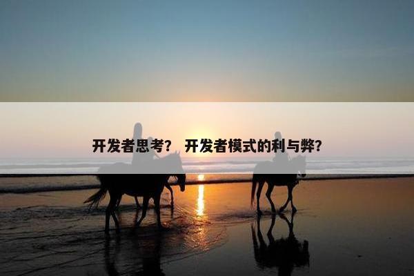 开发者思考？ 开发者模式的利与弊？