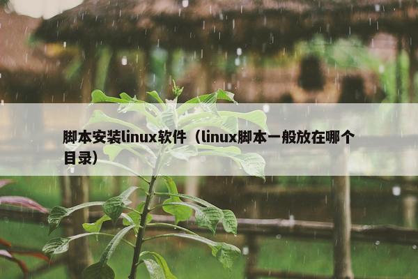 脚本安装linux软件（linux脚本一般放在哪个目录）