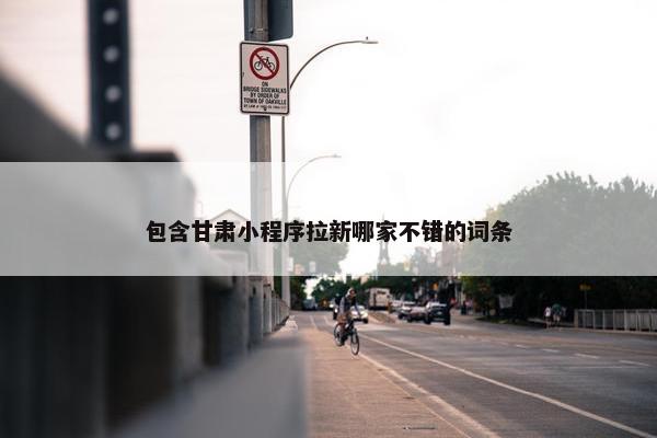 包含甘肃小程序拉新哪家不错的词条