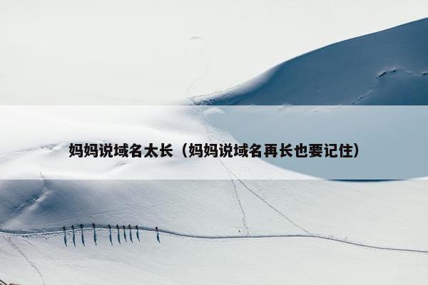妈妈说域名太长（妈妈说域名再长也要记住）