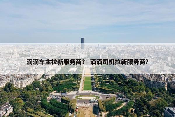 滴滴车主拉新服务商？ 滴滴司机拉新服务商？