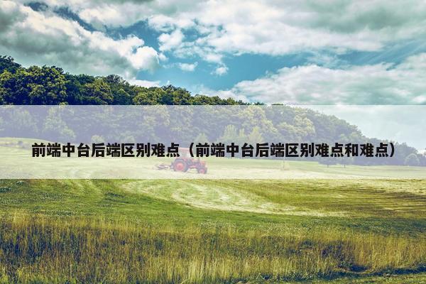 前端中台后端区别难点（前端中台后端区别难点和难点）