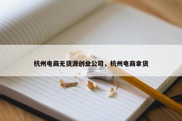 杭州电商无货源创业公司，杭州电商拿货