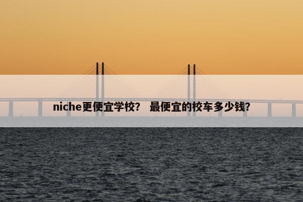 niche更便宜学校？ 最便宜的校车多少钱？