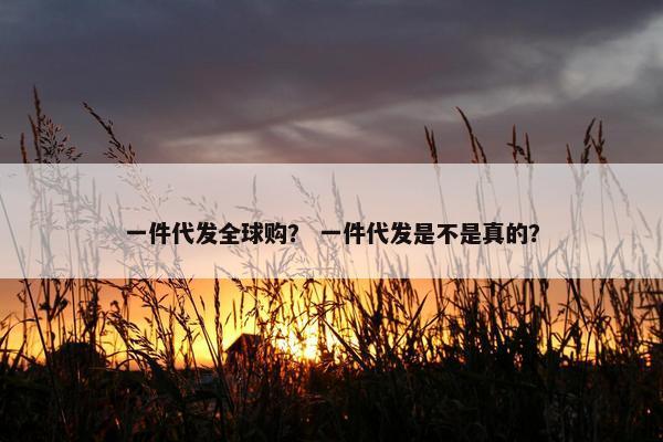 一件代发全球购？ 一件代发是不是真的？