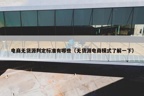 电商无货源判定标准有哪些（无货源电商模式了解一下）